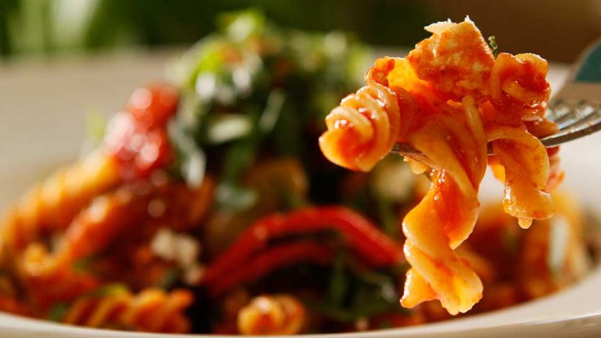 Mediterranean Spiral Pasta with grilled vegetables